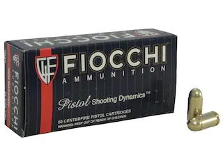 Fiocchi Shooting Dynamics Ammunition 9x18mm (9mm Makarov) 95 Grain Full Metal Jacket Box of 50