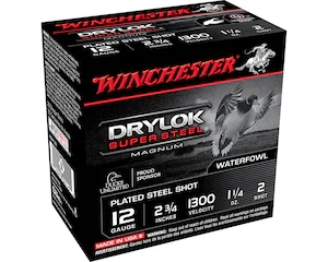 Winchester Drylok Magnum Plated Ammunition 12 Gauge Non-Toxic Steel