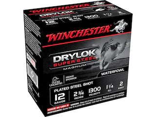 Winchester Drylok Magnum Plated Ammunition 12 Gauge Non-Toxic Steel
