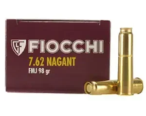 Fiocchi Ammunition 7.62mm Russian Nagant (7.62x38mmR) 98 Grain Full Metal Jacket Box of 50