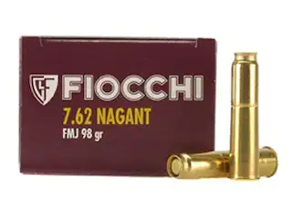 Fiocchi Ammunition 7.62mm Russian Nagant (7.62x38mmR) 98 Grain Full Metal Jacket Box of 50