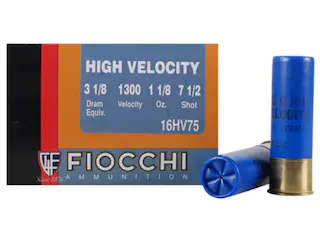Fiocchi High Velocity Ammunition 16 Gauge 2-3/4" 1-1/8 oz #7-1/2 Chilled Lead Shot Box of 25