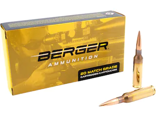 Berger Match Grade Ammunition 6.5 Creedmoor 153.5 Grain Hybrid Target Hollow Point Box of 20