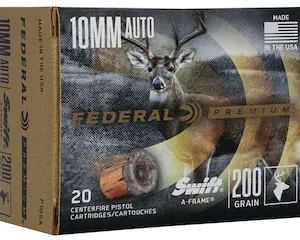 Federal Premium Ammunition 10mm Auto 200 Grain Swift A-Frame Jacketed Hollow Point Box of 20