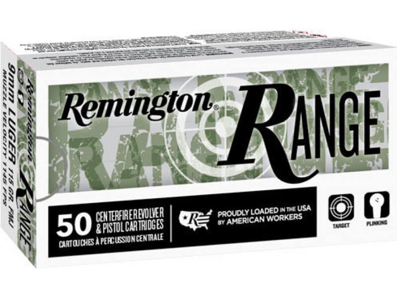 Remington 28564 T9MM2 RNG 9mm LUG 124 FMJ - 50rd Box